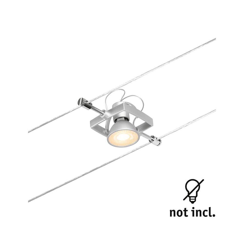 CorDuo Seilsystem Mac II Einzelspot Chrom-Matt auf Seil mit Hinweis "nicht inkl."