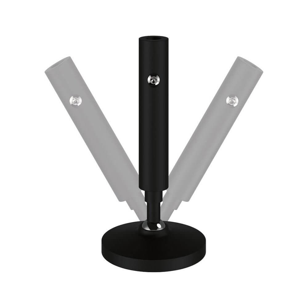 Kit de montage CorDuo pour système de câbles raccord mural noir mat, raccord mural avec articulation à rotule pour un montage flexible.