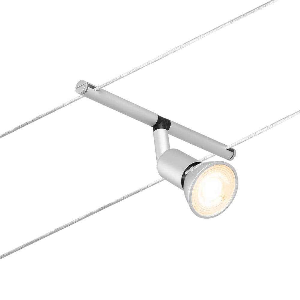 CorDuo Seilsystem Salt Basis-Set Chrom-Matt mit Spot an Seil montiert