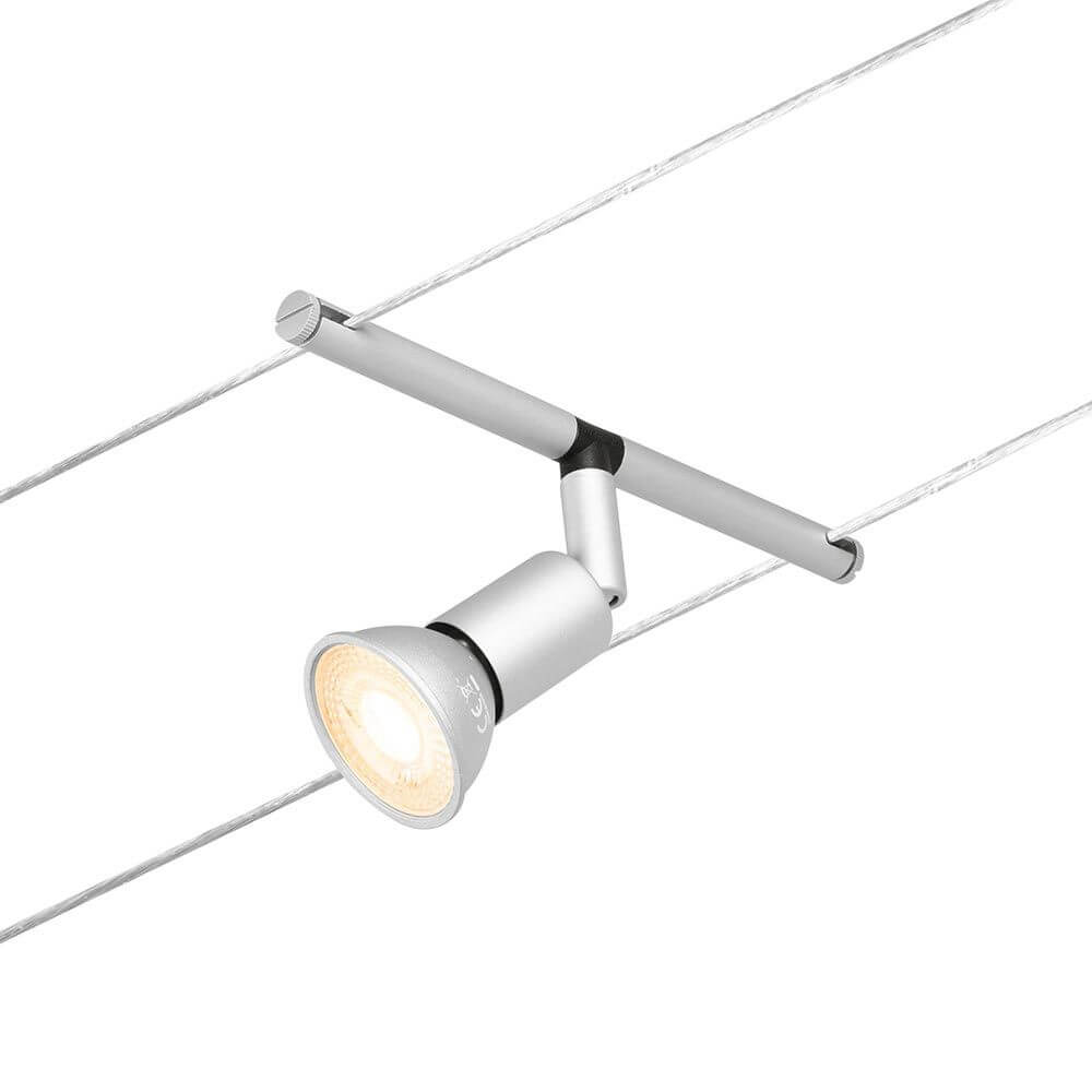 CorDuo Seilsystem Salt Basis-Set Chrom-Matt mit Spot und Kabelmontage.