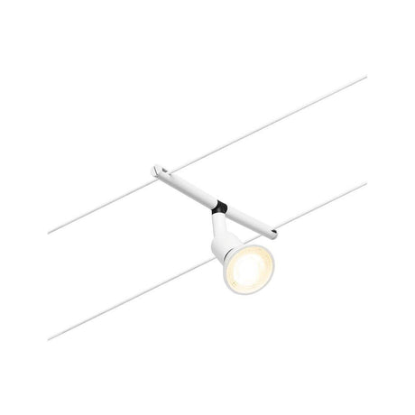 CorDuo système sur câble Salt spot individuel blanc mat, chrome monté sur un système de câble