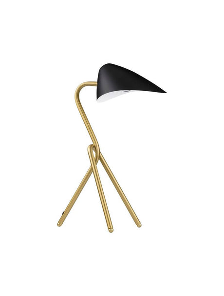 Lampe de table Cork noire et dorée au design moderne en acrylique et aluminium pour chaque pièce.