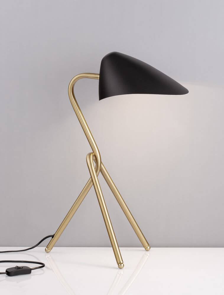 Cork Tischleuchte Schwarz, Gold mit modernem Design in Acryl und Aluminium, ideal für jede Einrichtung.