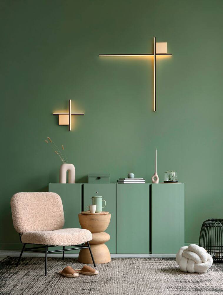 Cross LED Wandleuchte 80cm 2-flammig 2700K