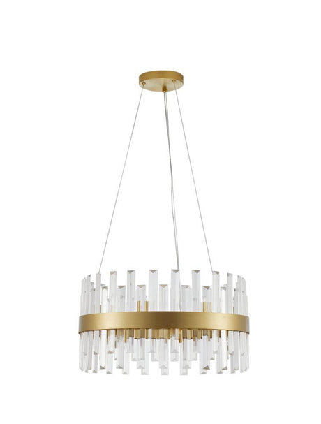 Crown Pendelleuchte 7-flammig Ø 55cm Gold-Satiniert
