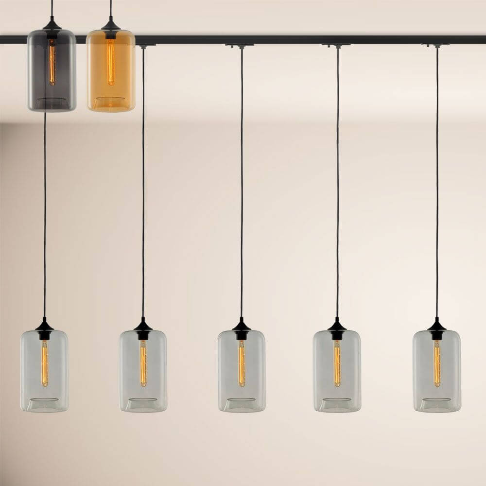 s.luce Cruet Up Esstisch-Pendellampe 1-Phasen-Schiene Endeinspeiser mit mehreren hängenden Lampen