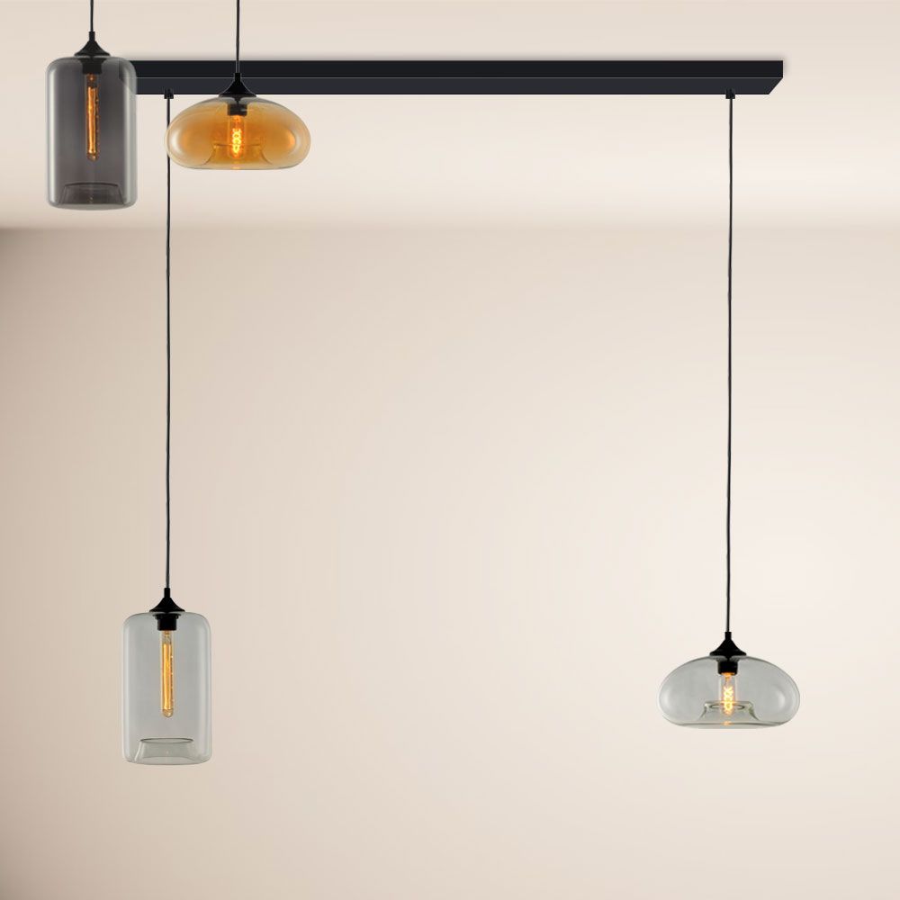 s.luce Cruet Esszimmerlampe mit 2 bis 5 Glaspendelleuchten in modernem Design für stilvolle Beleuchtung