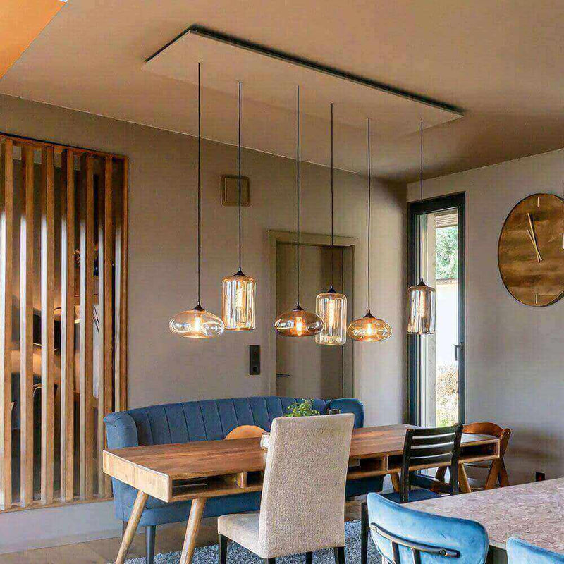 s.luce Cruet Up Esstisch-Pendelleuchte 2 bis 5-flammig 120cm im modernen Esszimmer mit Holz-Aspe