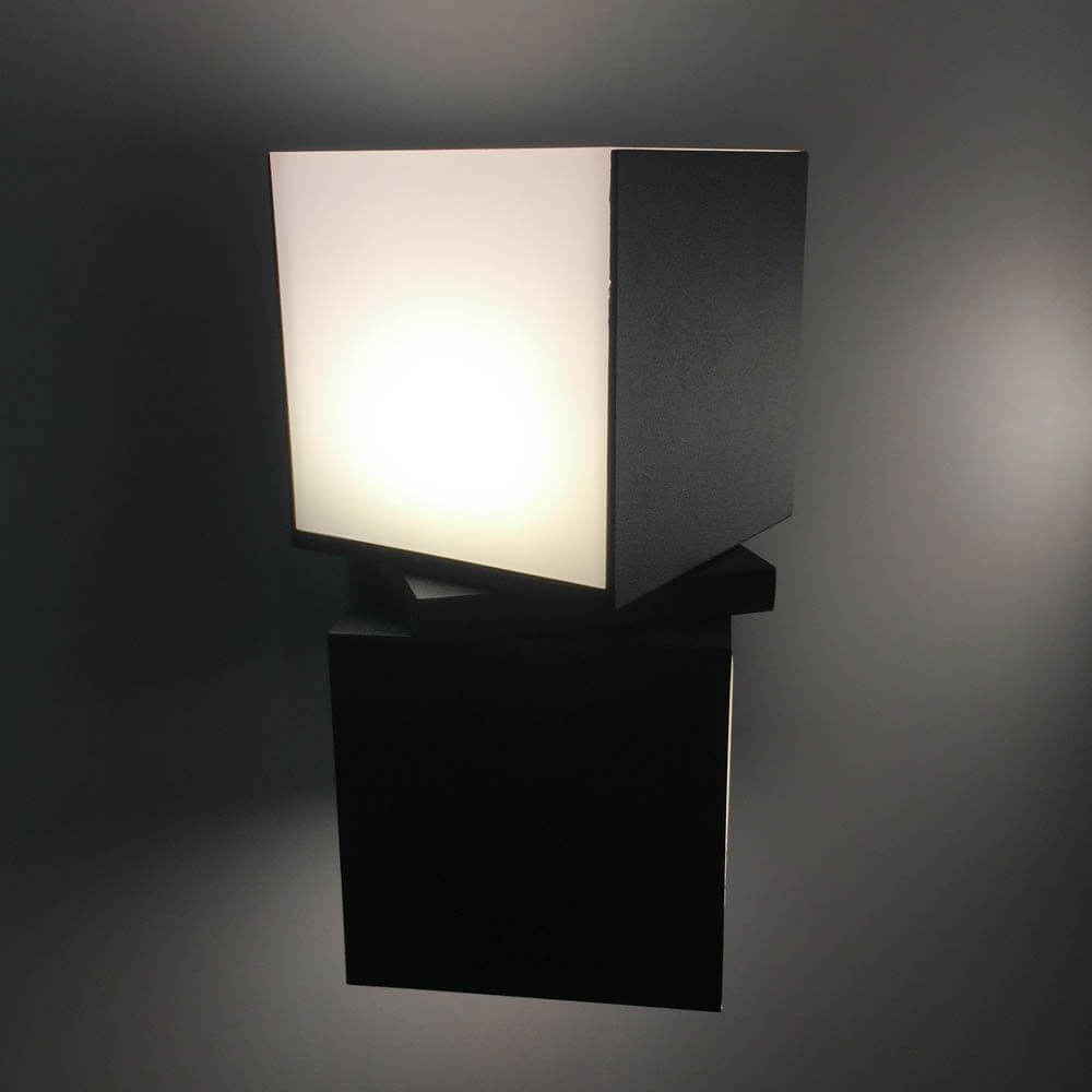 Drehbare LED-Außenwandleuchte Cuba IP54 Anthrazit in modernem Design mit quadratischem Leuchtenkopf
