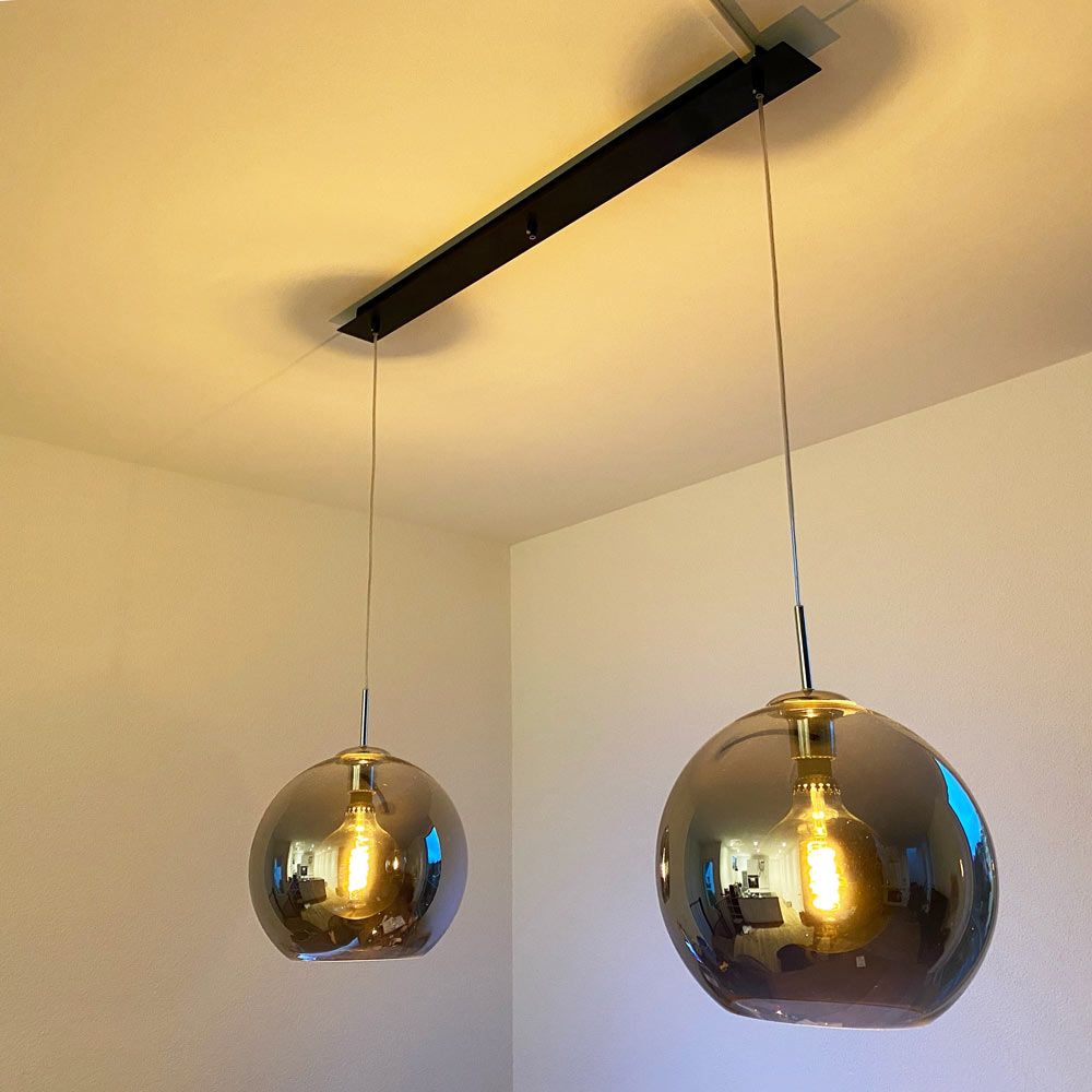 Tazza di binario per soffitto per 3 pendolo nero