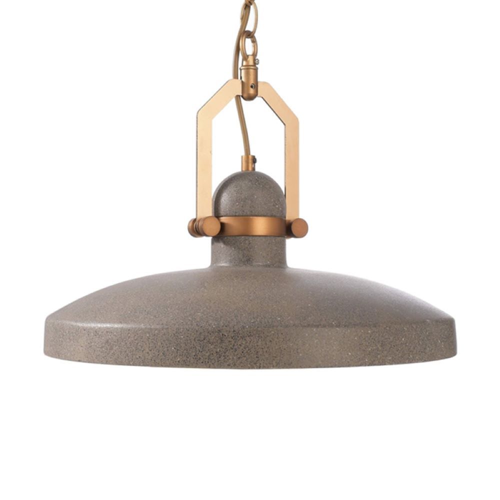 Cyg lámpara colgante de hormigón Ø 40cm en estilo industrial en gris con acentos metálicos.
