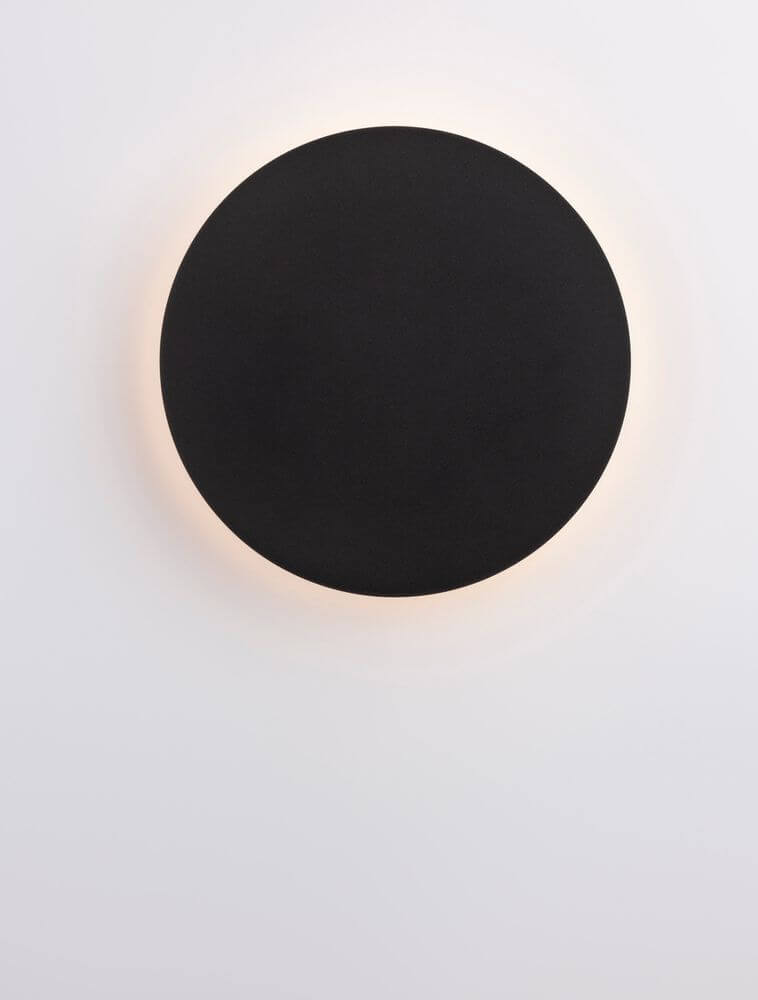 Cyrcle LED Wandleuchte Ø 22cm 3000K in schwarzem Design, moderne Wandbeleuchtung für stilvolle Räume.