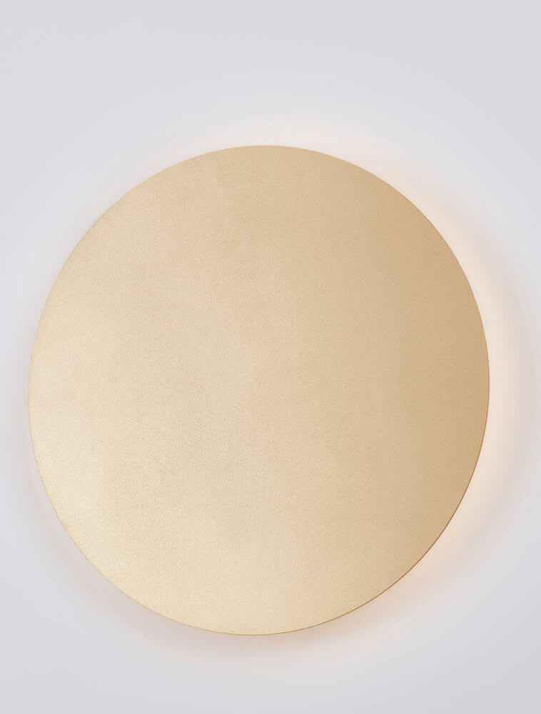 Cyrcle LED Wandleuchte Ø 30cm 3000K in goldenem Finish, runde Wandlampe für modernes Zuhause.