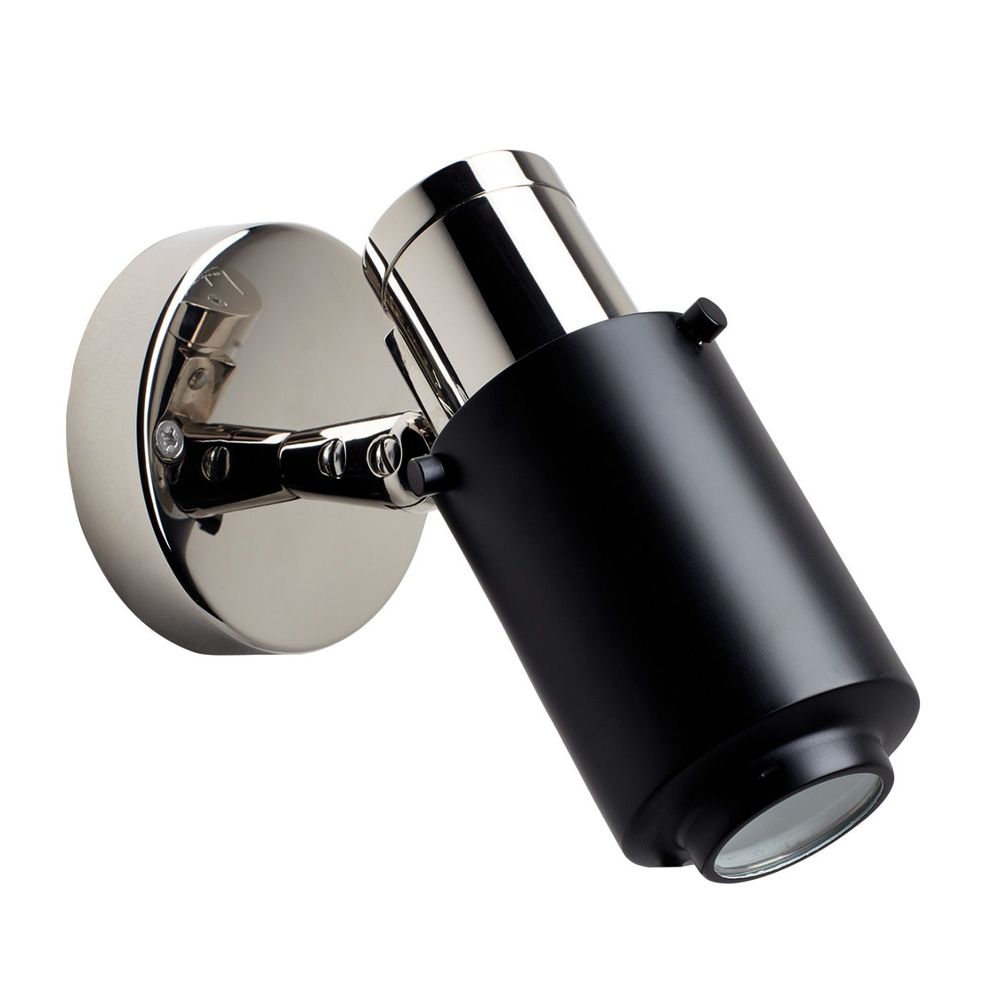 DCWéditions Biny Spot Wandleuchte in Schwarz und Nickel, verstellbar und fokussierbar, modernes Design