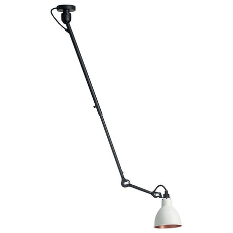 DCWéditions Gras N°302 Deckenlampe mit Ausleger in schwarz und weiß, ikonisches Design der 20er Jahre.