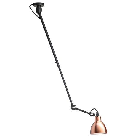 DCWéditions Gras N°302 Deckenlampe mit Ausleger in Kupfer und Schwarz, elegantes Design.