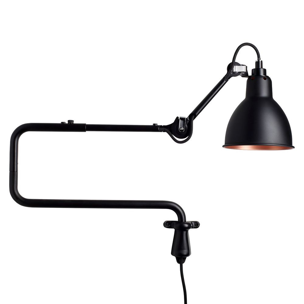 DCWéditions Gras N°303 Wandleuchte mit Ausleger in mattschwarz, industrial Design für modernes Wohnen.