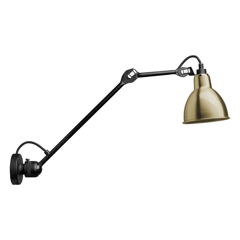 DCWéditions Gras N°304 L40 Wandleuchte mit ausziehbarem Arm und goldfarbenem Lampenschirm