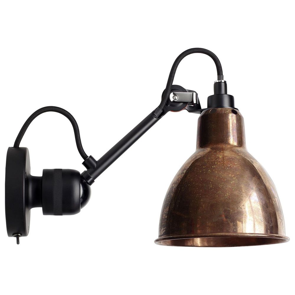 DCWéditions Gras N°304 Wandleuchte mit drehbarem Arm und kupfernem Lampenschirm