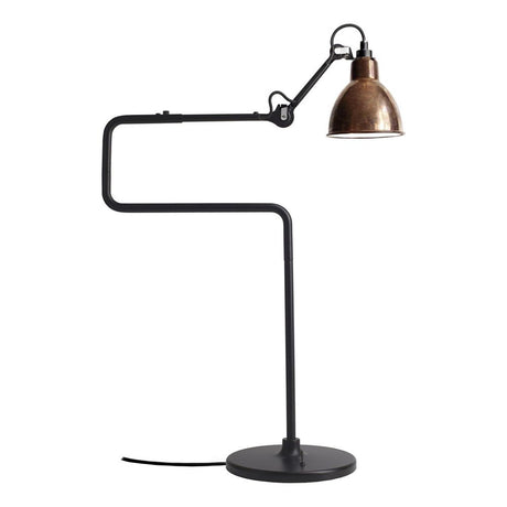 DCWéditions Gras N°317 Tischlampe mit Schirm schwenkbar, moderne Tischleuchte mit flexiblem Arm und Kupfer-Schirm.