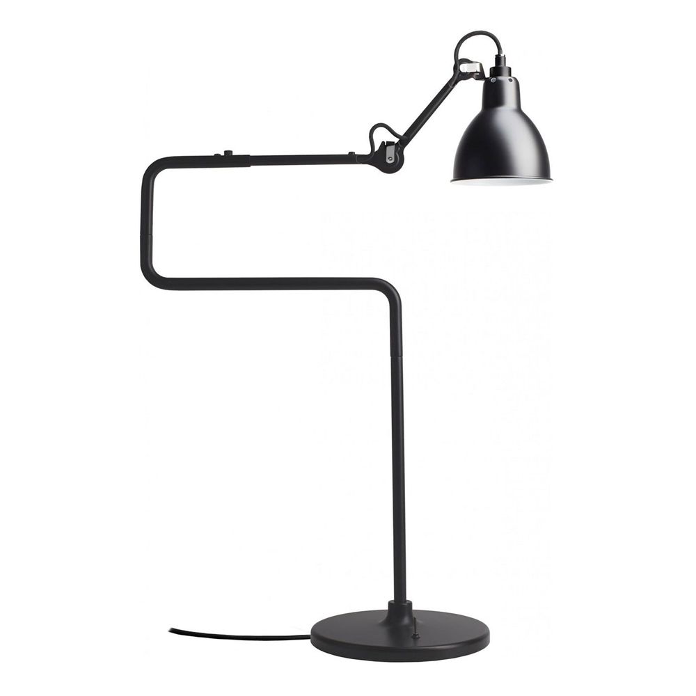 DCWéditions Gras N°317 Tischlampe mit Schirm schwenkbar in modernem schwarzem Design