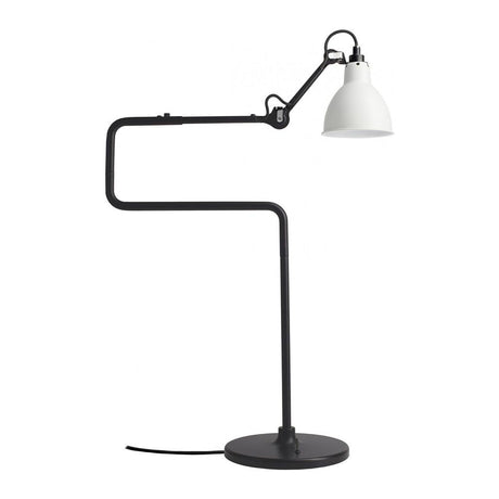 DCWéditions Gras N°317 Tischlampe mit Schirm schwenkbar in Schwarz mit weißem Lampenschirm