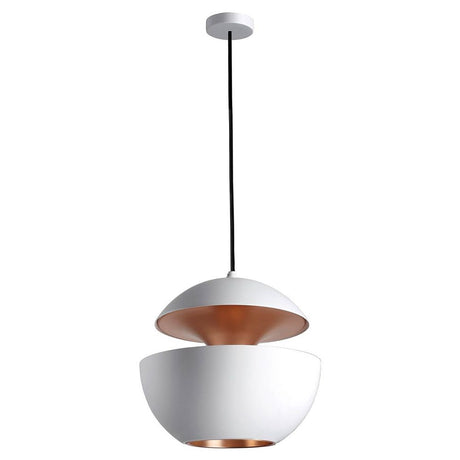 DCWéditions Here Comes The Sun Ø 35 cm LED-pendellampe i moderne design med hvit og kobberfarget finish.