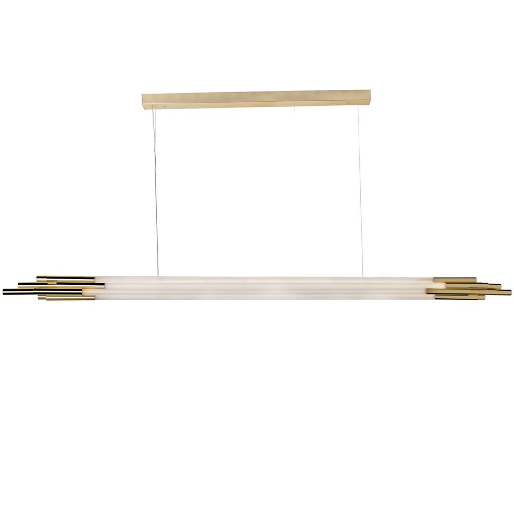 DCWéditions Org LED Pendelleuchte mit Stäben in elegantem Design und opalgläsernen Röhren.
