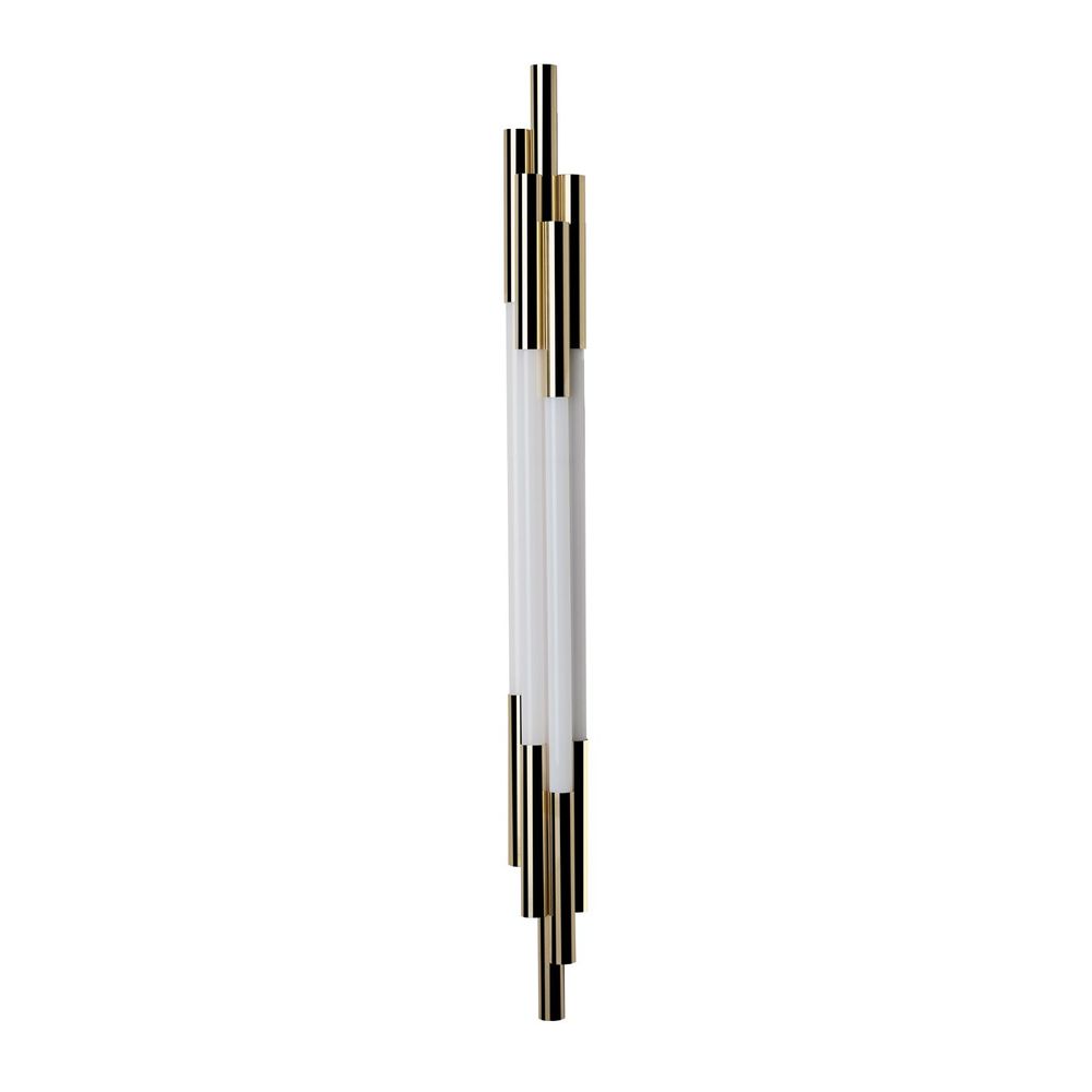 DCWéditions Org LED Wandleuchte mit Stäben aus Opalglas und eloxiertem Aluminium für blendfreies Licht.