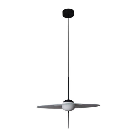 DCWéditions Mono LED glasspendelampe L med svart kabel og rund glasslampe.