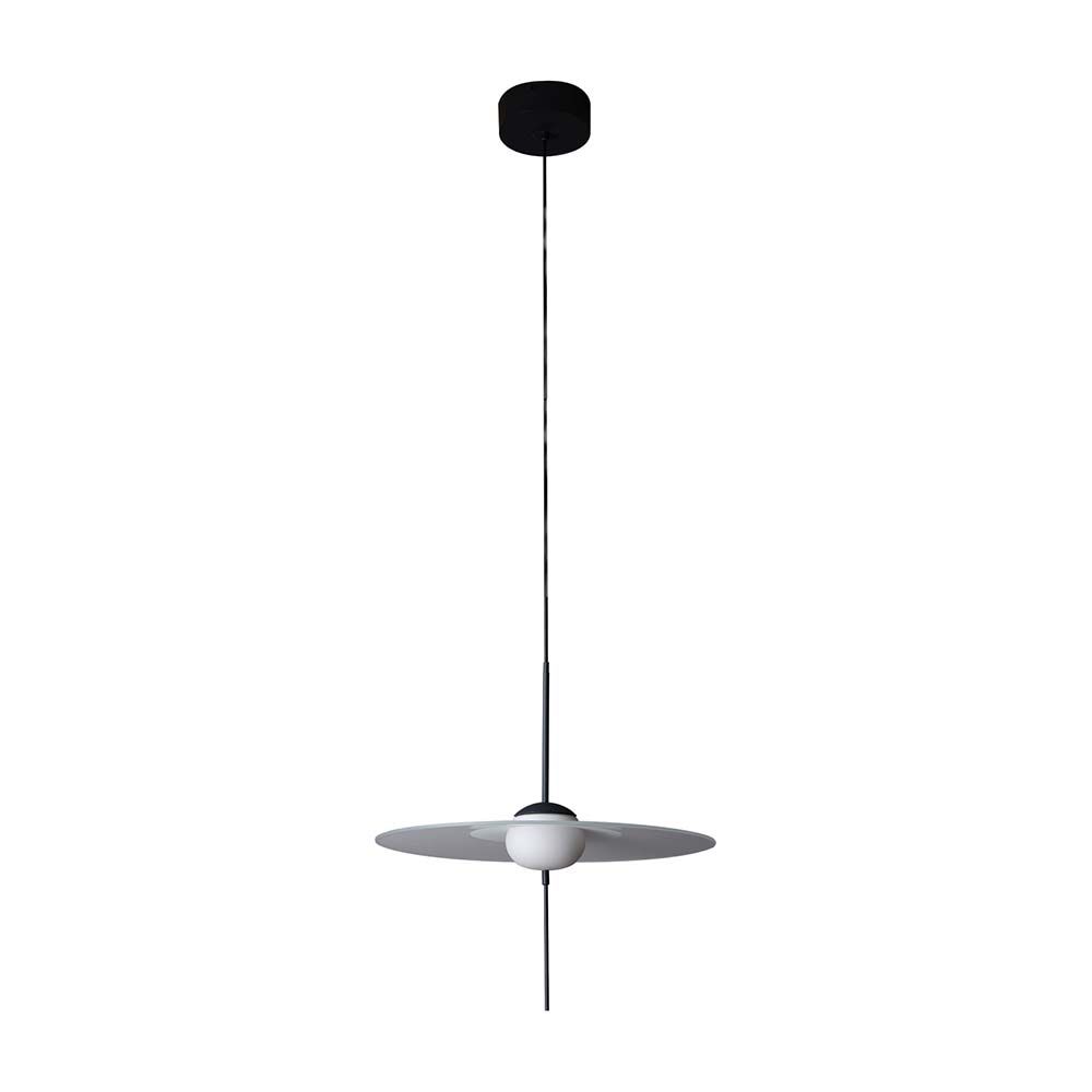 DCWéditions Mono LED Hängeleuchte mit dimmbarem Magicstick, modernes Design in Schwarz und Weiß.