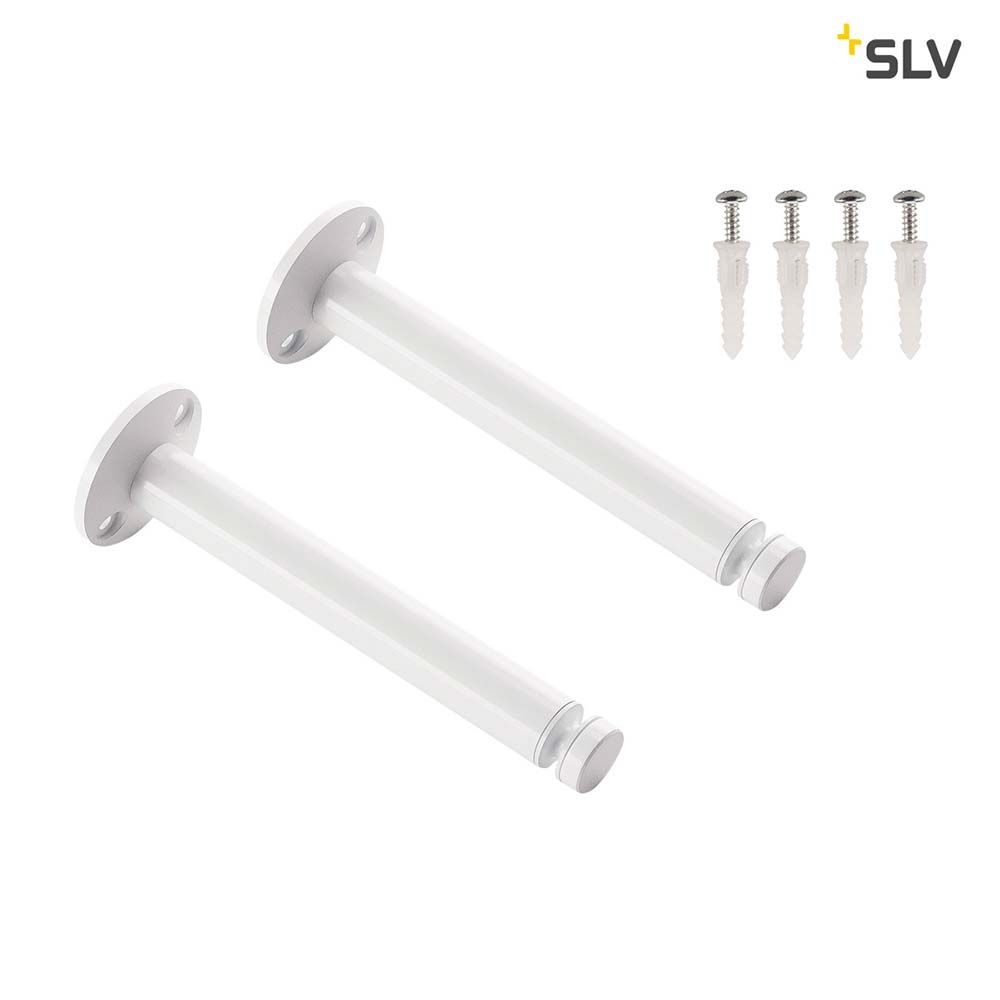 Deckenumlenker für Tenseo Niedervolt-Seilsystem Weiß 2 Stück, Set mit Rollen und Schrauben.