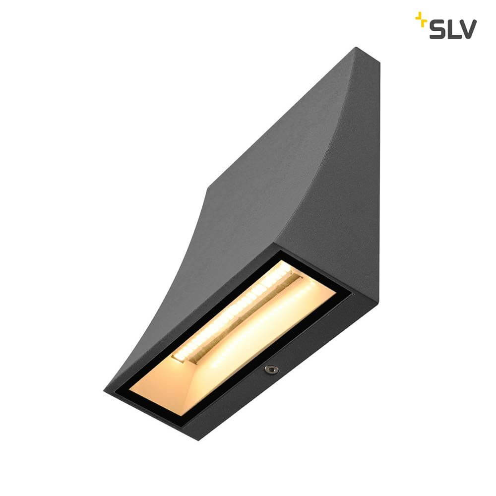 Delwa Wide LED Outdoor Wandleuchte 3000K 100° Schwarz IP44 in modernem Design für den Außenbereich.
