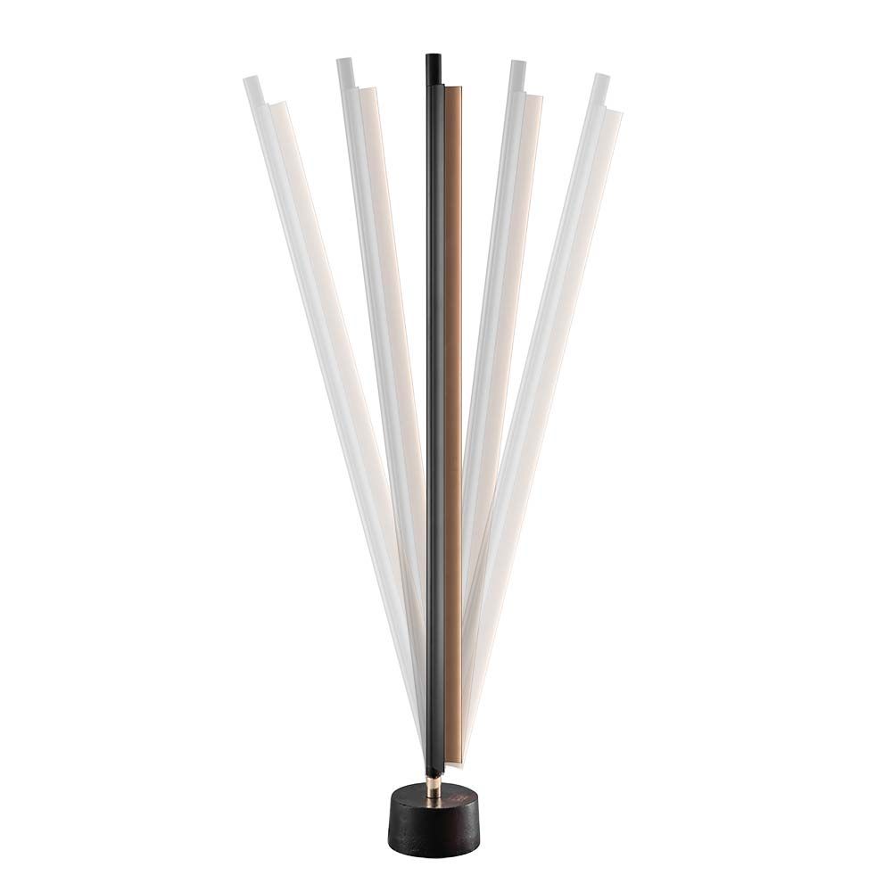 Moderne LED Stehlampe SpaceB in Schwarz mit opalweißen Leuchtelementen, stilvolles Design für jedes Zuhause.