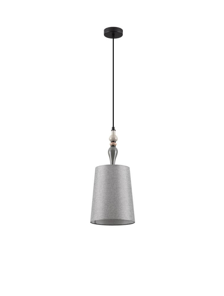 Damo Pendelleuchte Ø 22cm in Silber mit elegantem Design und schwarzem Kabel, ideal für moderne Innenräume.