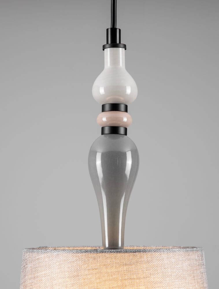 Damo Pendelleuchte Ø 22cm, elegante Pendelleuchte mit hochwertigen Materialien in Braun- und Beigetönen.
