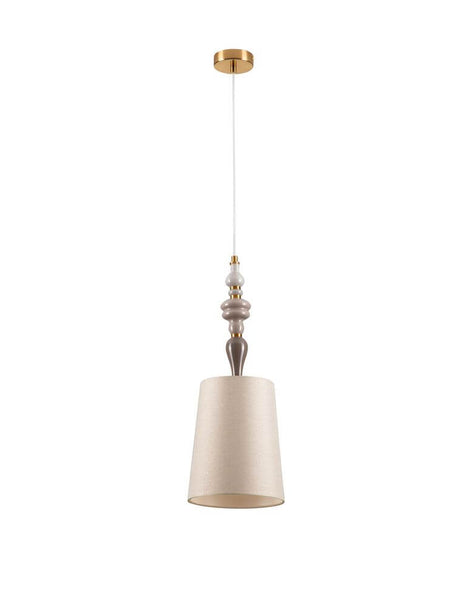 Damo pendel Ø 22cm med højkvalitets metal- og stofdesign, perfekt til køkkener og spisestuer.