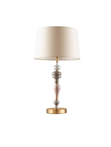 Lampa stołowa Damo Ø 34 cm złoty, pomarańczowy, brązowy