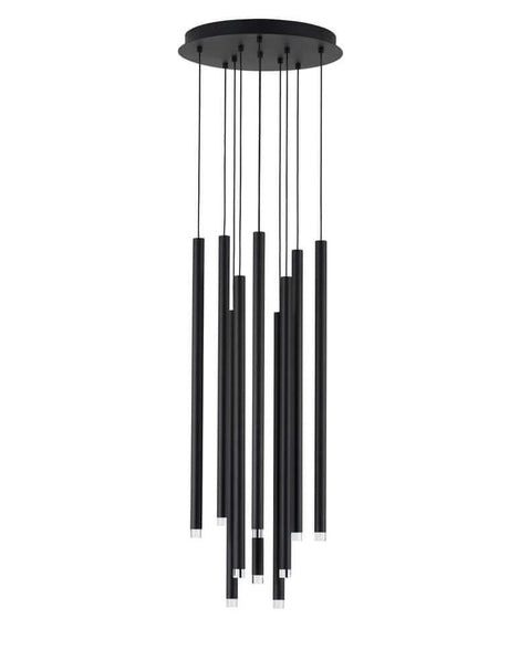 Dandia LED Pendelleuchte 10-flammig Ø 40,5cm 3000K Schwarz, moderne höhenverstellbare Designlampe von Nova Luce