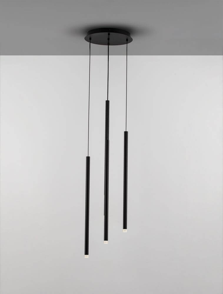 Dandia LED Pendelleuchte 5-flammig Ø 35,5cm 3000K Schwarz - moderne, elegante Hängeleuchte für stilvolle Beleuchtung.