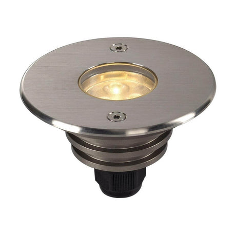 Dasar LED LV Bodeneinbauleuchte Rund Edelstahl 6W 3000K IP67, begehbare Außenleuchte mit warmweißem Licht