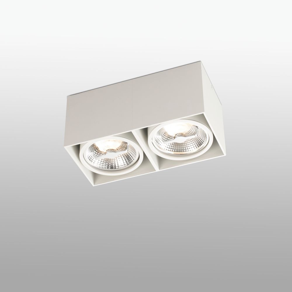 Deckenlampe TECTO 2-flammig Weiß in modernem Design mit zwei Leuchten.