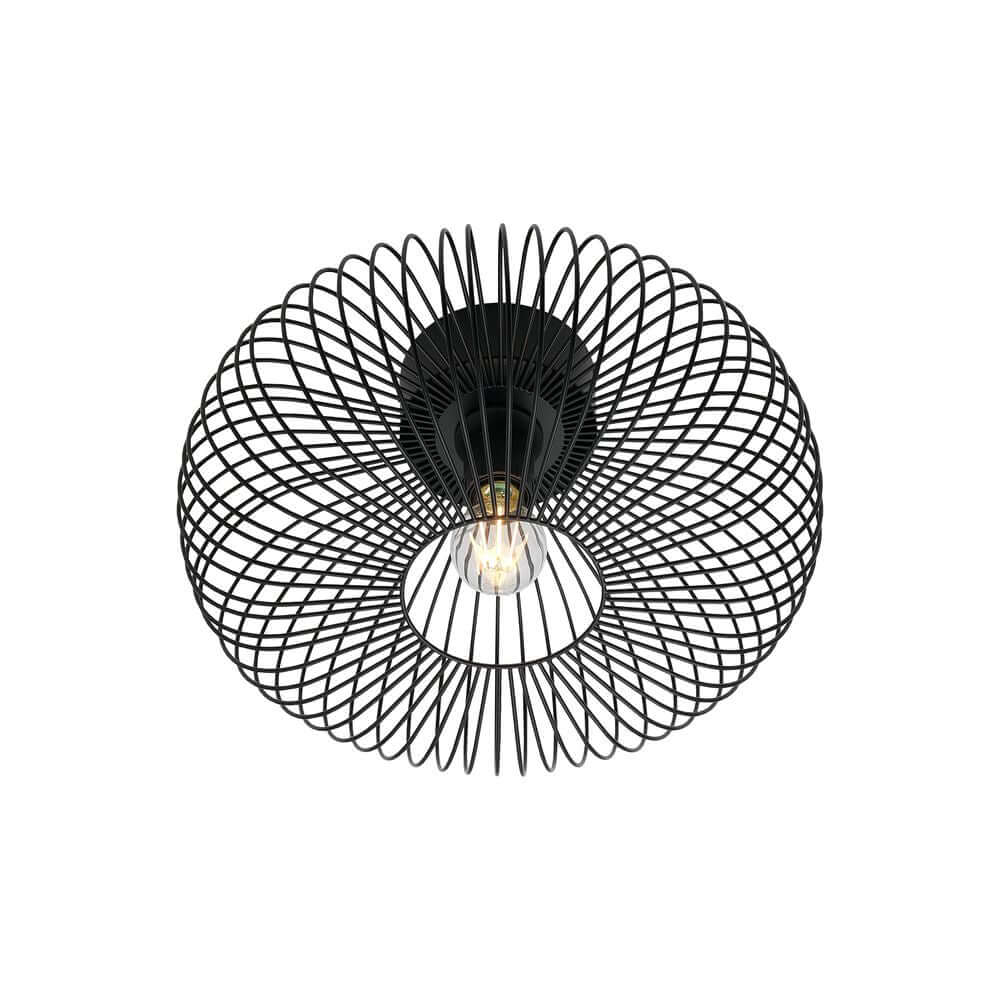 Deckenleuchte Beroni aus gebogenen Metalldrähten mit dekorativem Leuchtmittel, minimalistisch und zeitgemäß.