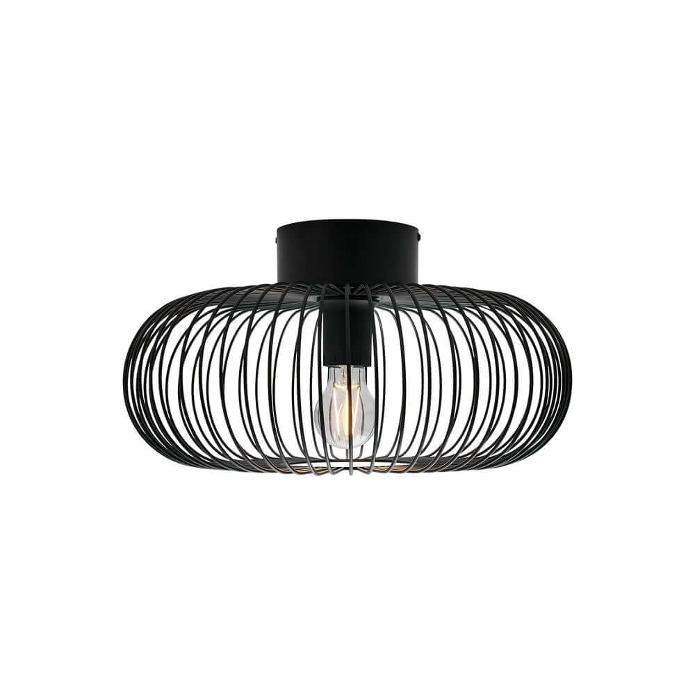 Deckenleuchte Beroni in minimalistischer Ausführung mit gebogenen Metalldrähten und einer dekorativen Glühbirne.