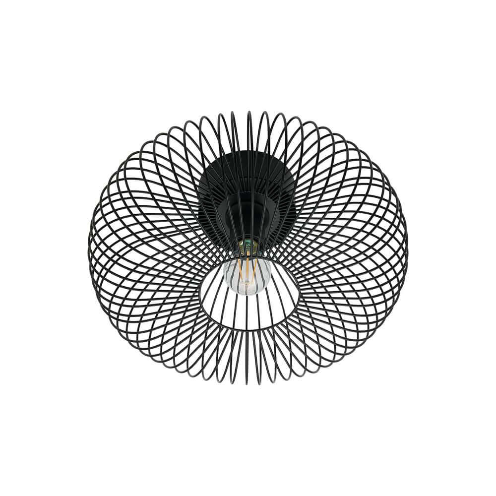 Deckenleuchte Beroni mit minimalistischen Design und gebogenen Metalldrähte, die faszinierendes Lichtspiel erzeugen.