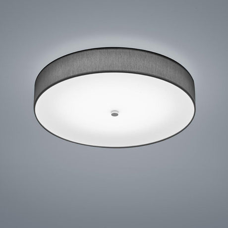 LED Boki ceiling light in nickel-chrome, anthracite, with a modern design and a high luminous flux of 3300 lumens.