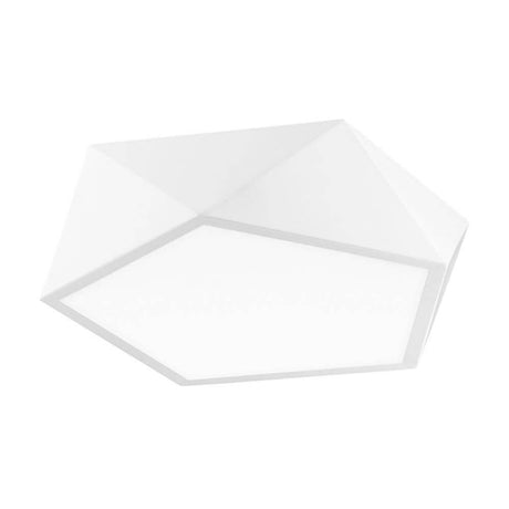 Plafonnier Darius Ø 40 cm avec cache opale blanc au design géométrique