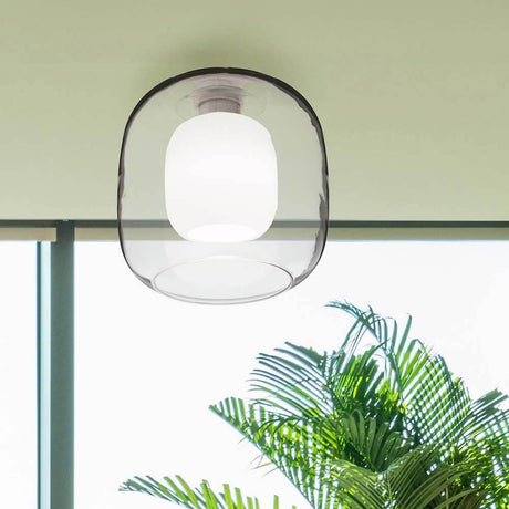 Casablanca Deckenleuchte Murea Ø 25cm in modernem Design mit transparentem Schirm und weißem Licht, ideal für Wohnräume.