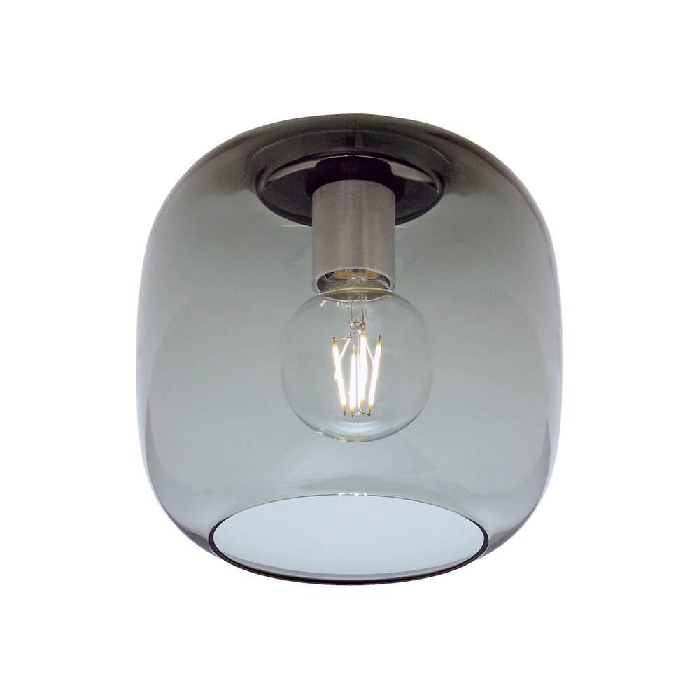 Casablanca Deckenleuchte Murea Ø 25cm mit grauem Glas und dekorativer Glühbirne