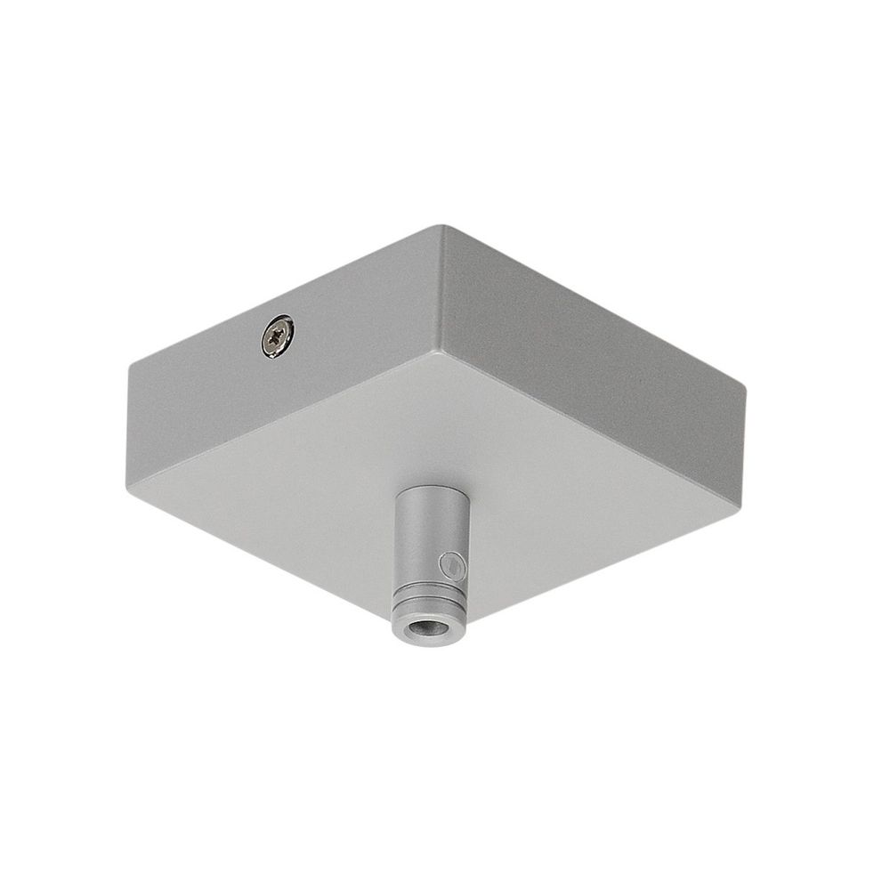 Deckenrosette Glenos Silber 8 5x8 5x2 7cm mit Zugentlastung für Pendelleuchte in silber.